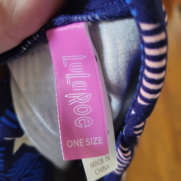 4th of July! Patriotic! Stars! LLR NWOT One Size leggings - Picture 2 of 3